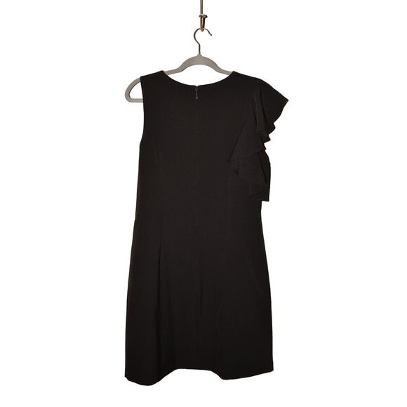 JULIA JORDAN $109 One-Shoulder Ruffle Sheath Dress Black Size 10 - Picture 2 of 3